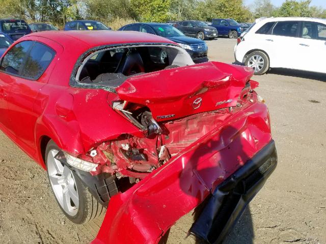 JM1FE17N640105537 - 2004 MAZDA RX8 RED photo 9