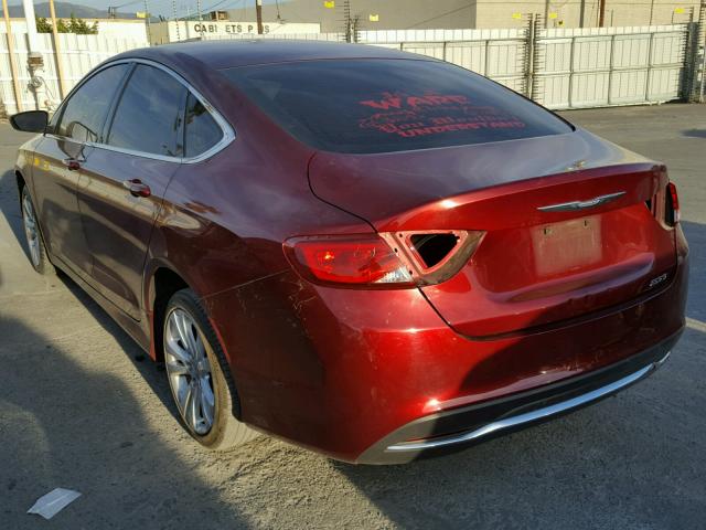 1C3CCCAB9FN657305 - 2015 CHRYSLER 200 LIMITE BURGUNDY photo 3