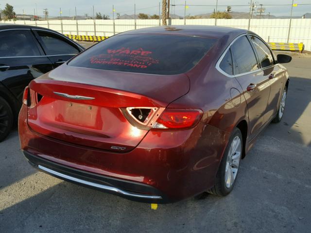 1C3CCCAB9FN657305 - 2015 CHRYSLER 200 LIMITE BURGUNDY photo 4