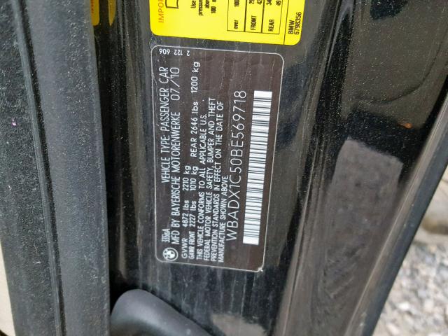 WBADX1C50BE569718 - 2011 BMW 335 IS BLACK photo 10