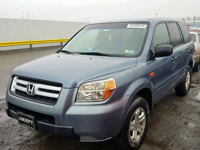 2HKYF18117H537817 - 2007 HONDA PILOT LX BLUE photo 2