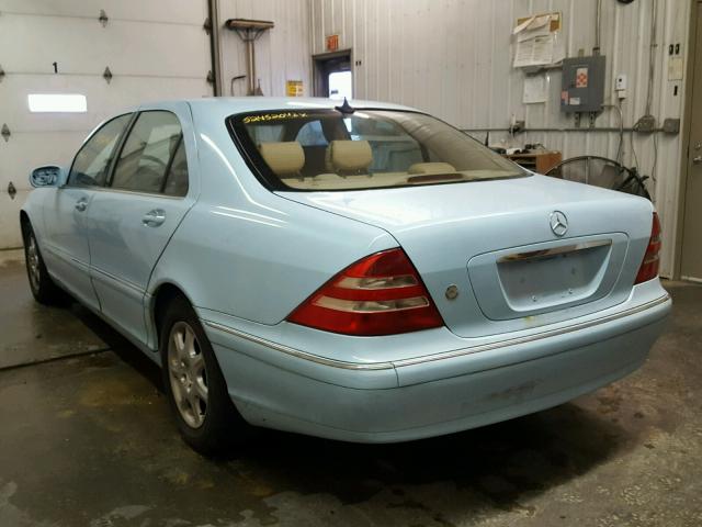 WDBNG70JXYA112036 - 2000 MERCEDES-BENZ S 430 BLUE photo 3