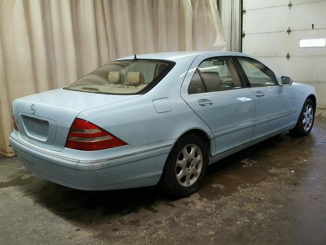 WDBNG70JXYA112036 - 2000 MERCEDES-BENZ S 430 BLUE photo 4