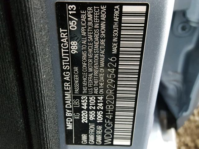 WDDGF4HB2DR295426 - 2013 MERCEDES-BENZ C 250 BLUE photo 10