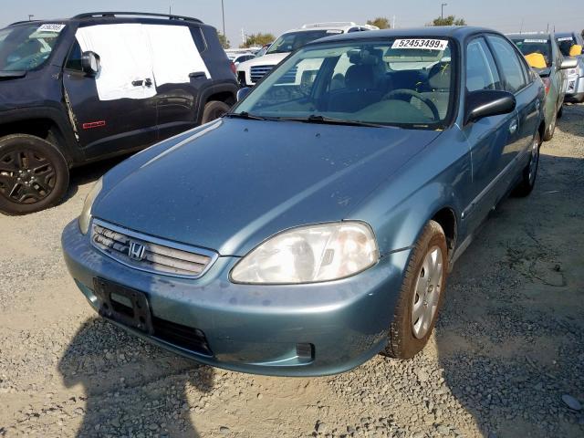 2HGEJ6617YH576957 - 2000 HONDA CIVIC BASE BLUE photo 2