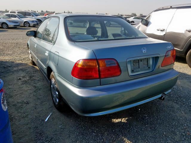 2HGEJ6617YH576957 - 2000 HONDA CIVIC BASE BLUE photo 3