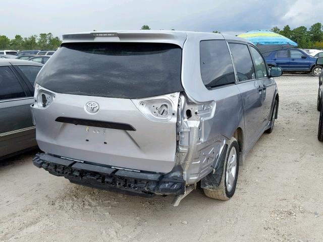 5TDZZ3DC7JS945092 - 2018 TOYOTA SIENNA L SILVER photo 4