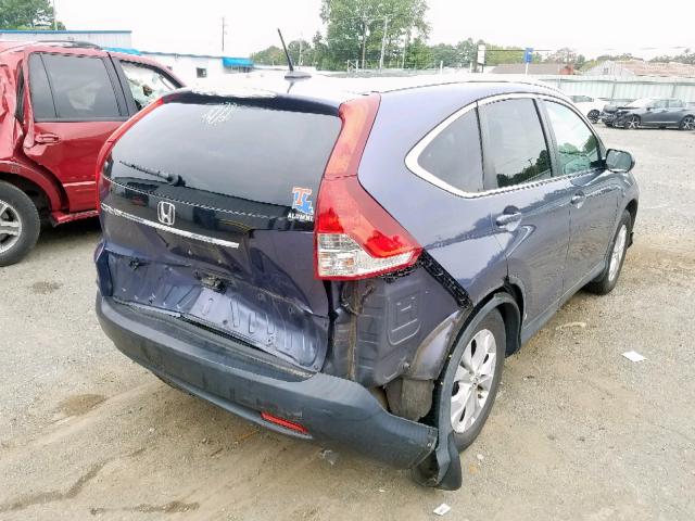 5J6RM3H77CL025344 - 2012 HONDA CR-V EXL BLUE photo 4