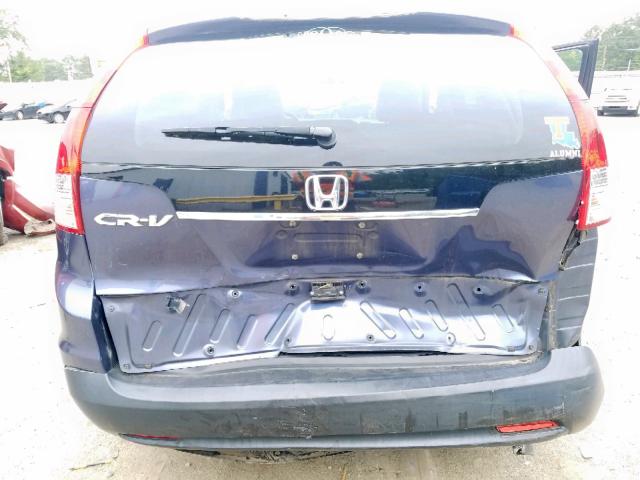 5J6RM3H77CL025344 - 2012 HONDA CR-V EXL BLUE photo 9