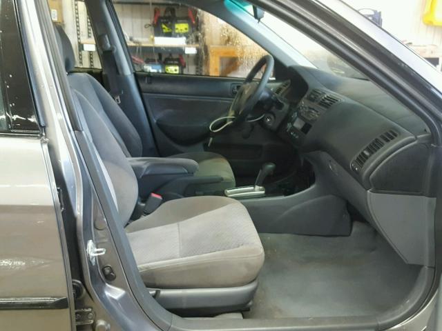 2HGES16395H613228 - 2005 HONDA CIVIC DX V GRAY photo 5