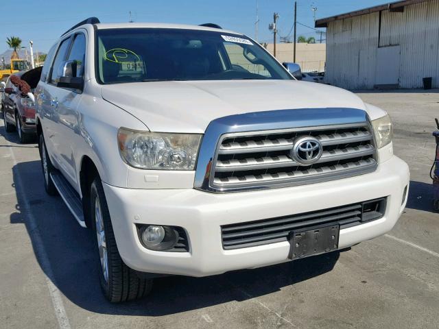 5TDBY67A28S018477 - 2008 TOYOTA SEQUOIA PL WHITE photo 1