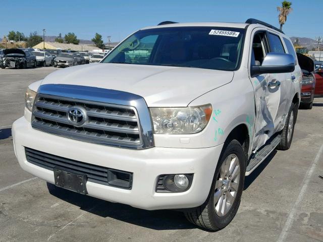 5TDBY67A28S018477 - 2008 TOYOTA SEQUOIA PL WHITE photo 2