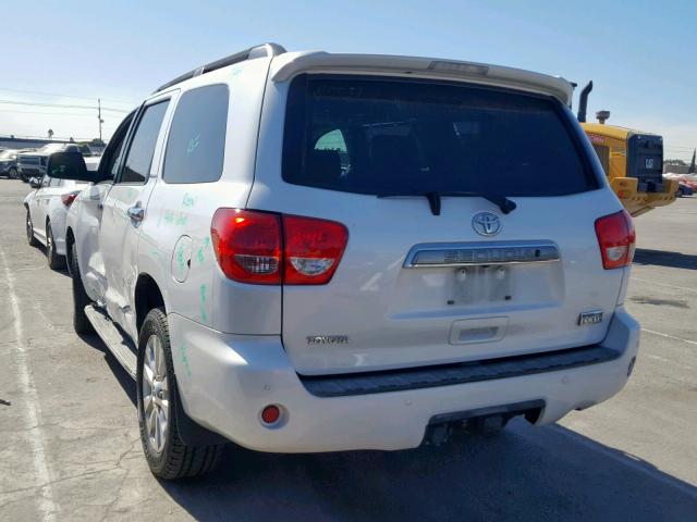 5TDBY67A28S018477 - 2008 TOYOTA SEQUOIA PL WHITE photo 3