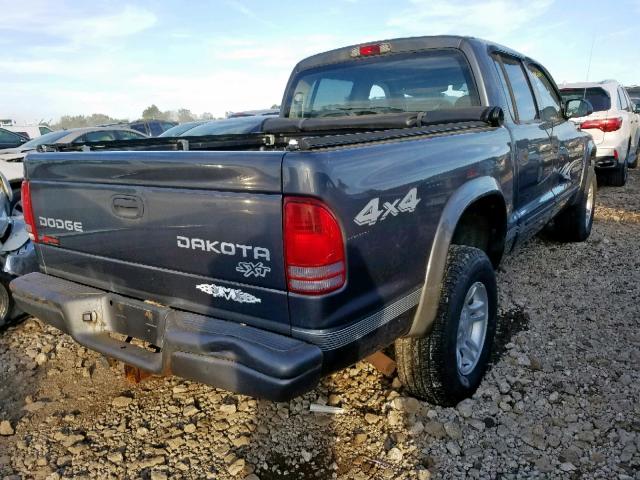 1D7HG38X23S329170 - 2003 DODGE DAKOTA QUA GRAY photo 4