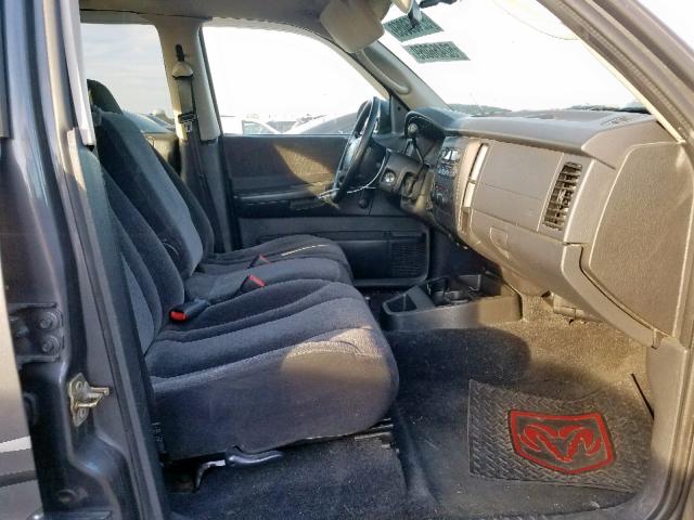 1D7HG38X23S329170 - 2003 DODGE DAKOTA QUA GRAY photo 5