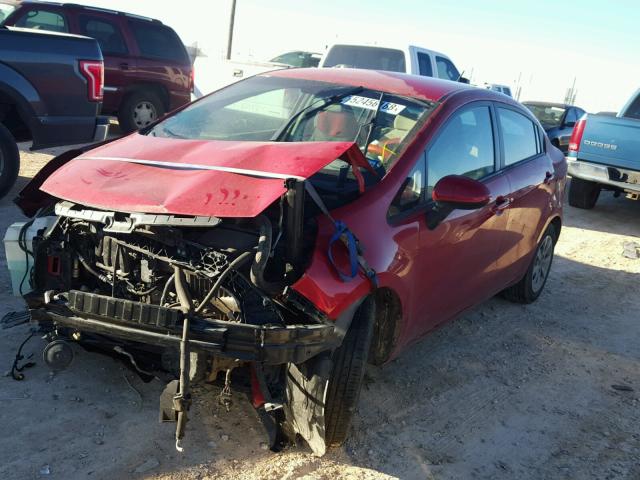 KNADM4A34D6283959 - 2013 KIA RIO LX RED photo 2