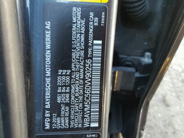 WBAVM5C56DVV90256 - 2013 BMW X1 XDRIVE3 رمادي صورة 10