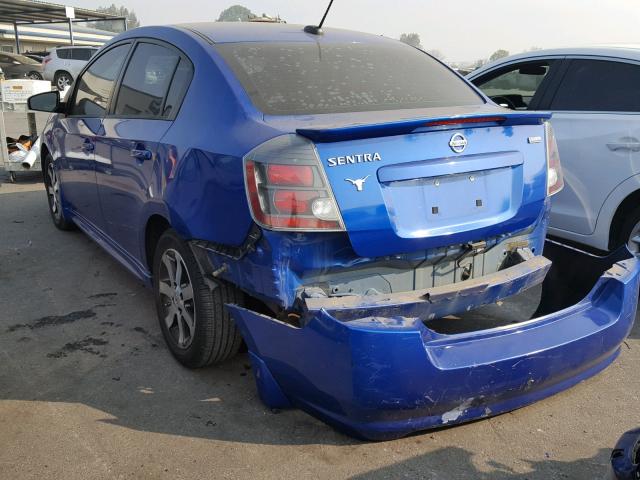 3N1AB6AP5CL658193 - 2012 NISSAN SENTRA 2.0 BLUE photo 3