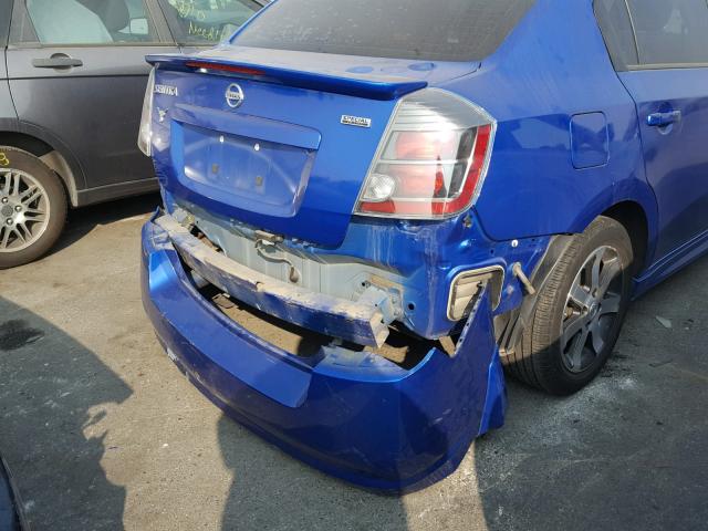 3N1AB6AP5CL658193 - 2012 NISSAN SENTRA 2.0 BLUE photo 9