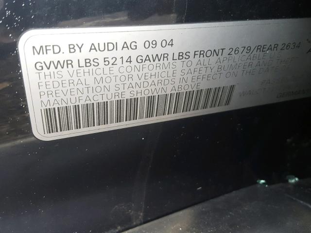 WAUDT74F75N049185 - 2005 AUDI A6 3.2 QUA BLUE photo 10