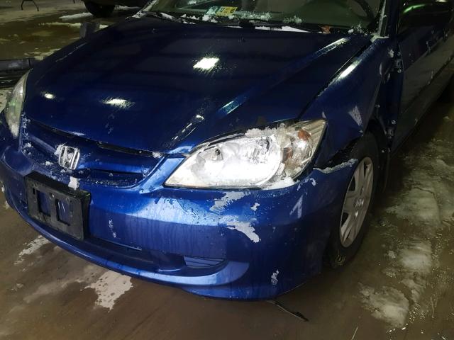 1HGES16345L008259 - 2005 HONDA CIVIC DX V BLUE photo 9