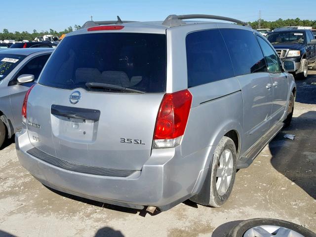 5N1BV28U24N313424 - 2004 NISSAN QUEST S GRAY photo 4