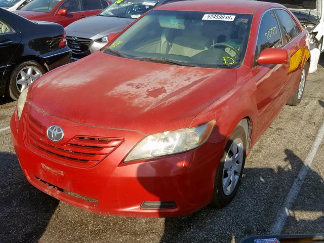 4T1BE46K27U142519 - 2007 TOYOTA CAMRY CE RED photo 2