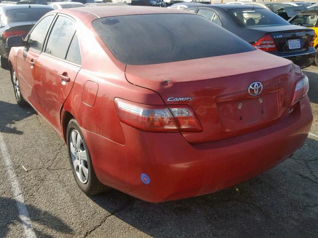 4T1BE46K27U142519 - 2007 TOYOTA CAMRY CE RED photo 3