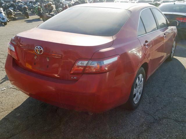 4T1BE46K27U142519 - 2007 TOYOTA CAMRY CE RED photo 4
