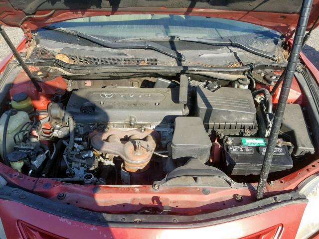 4T1BE46K27U142519 - 2007 TOYOTA CAMRY CE RED photo 7