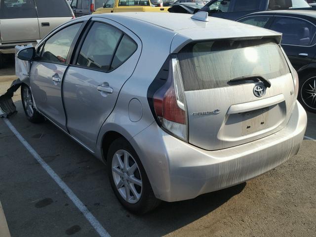 JTDKDTB36F1093115 - 2015 TOYOTA PRIUS C SILVER photo 3