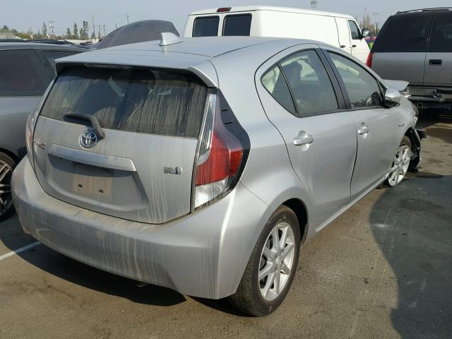 JTDKDTB36F1093115 - 2015 TOYOTA PRIUS C SILVER photo 4