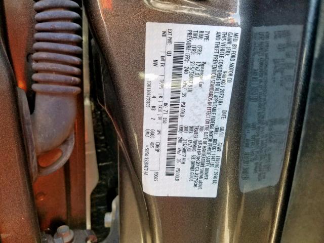 1FAHP3K27CL227936 - 2012 FORD FOCUS SE GRAY photo 10