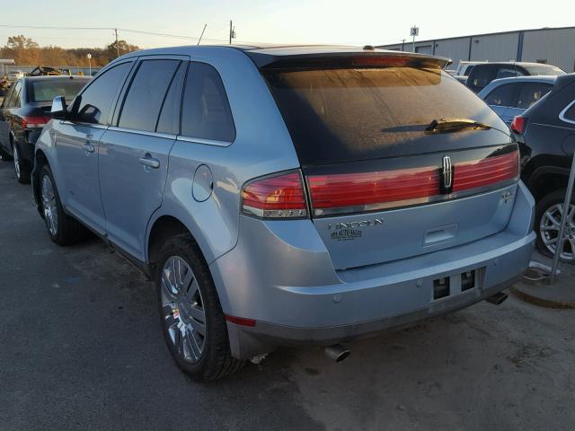 2LMDU88C18BJ14294 - 2008 LINCOLN MKX BLUE photo 3