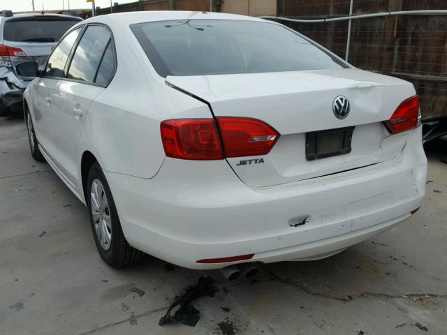 3VW2K7AJ4CM470615 - 2012 VOLKSWAGEN JETTA BASE Սպիտակ լուսանկար 3