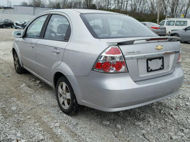 KL1TD56617B142311 - 2007 CHEVROLET AVEO BASE Gümüş foto 3