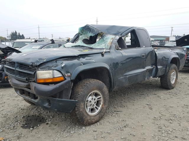 1B7GG22Y1XS166759 - 1999 DODGE DAKOTA GREEN photo 2