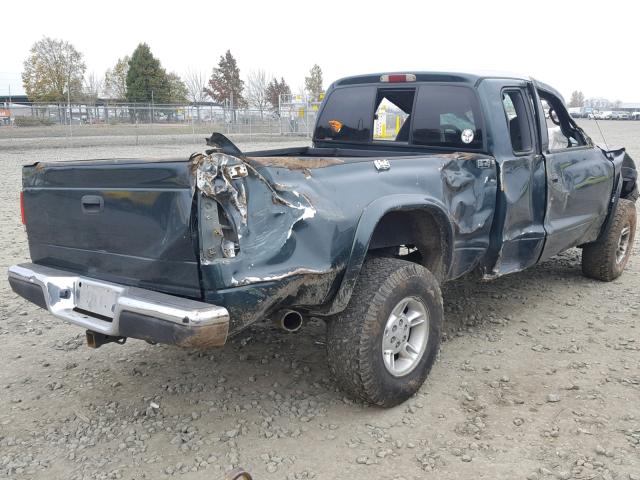 1B7GG22Y1XS166759 - 1999 DODGE DAKOTA GREEN photo 4