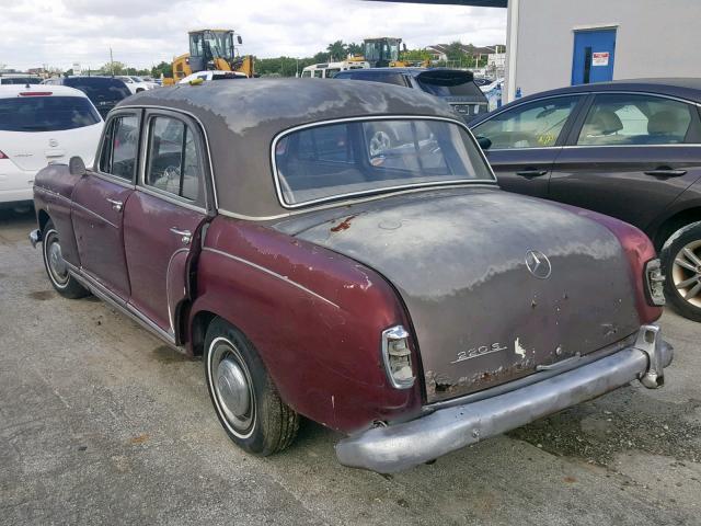 0010109504394 - 1959 MERCEDES-BENZ 220  BURGUNDY photo 3