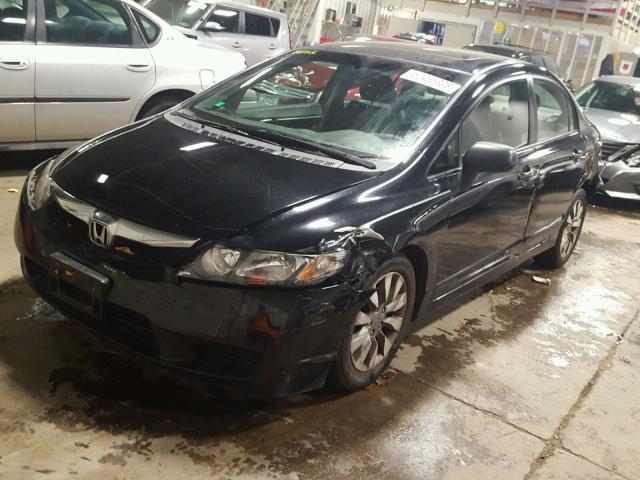 1HGFA16989L009710 - 2009 HONDA CIVIC EXL BLACK photo 2