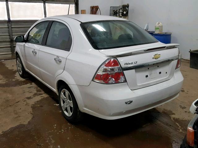 KL1TG56E39B608564 - 2009 CHEVROLET AVEO LT WHITE photo 3