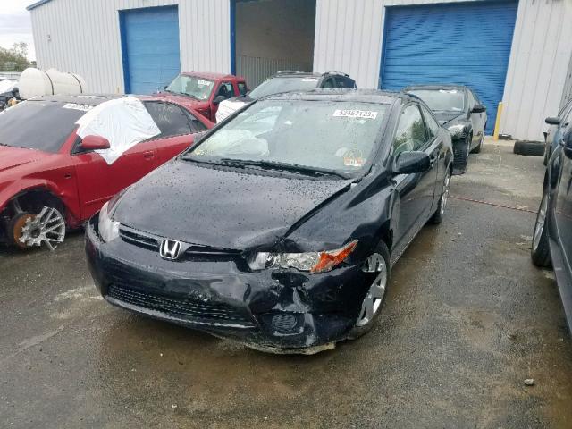 2HGFG12668H549921 - 2008 HONDA CIVIC LX BLACK photo 2