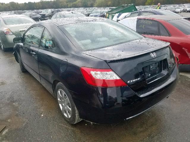 2HGFG12668H549921 - 2008 HONDA CIVIC LX BLACK photo 3