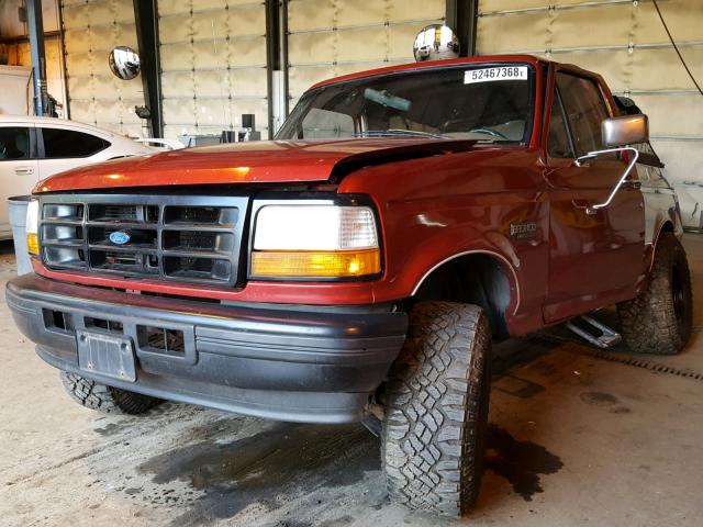 1FMEU15H7TLC03156 - 1996 FORD BRONCO U10 RED photo 2