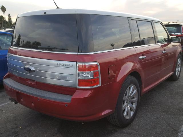 2FMDK53C49BB07641 - 2009 FORD FLEX LIMIT RED photo 4