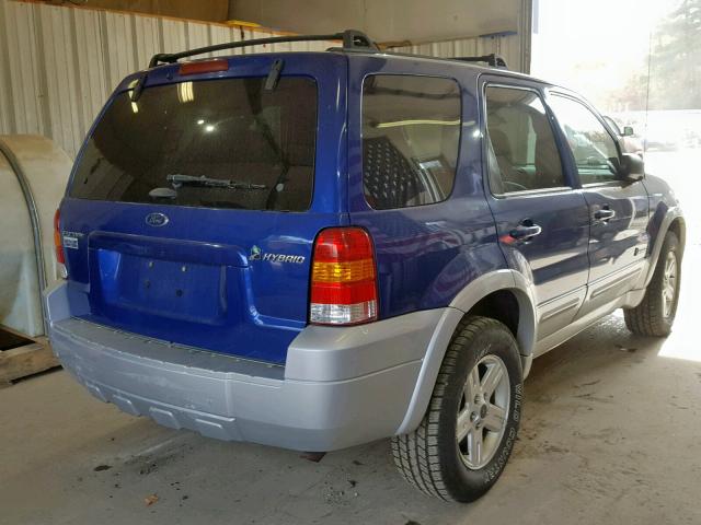 1FMCU96H15KD16825 - 2005 FORD ESCAPE HEV BLUE photo 4