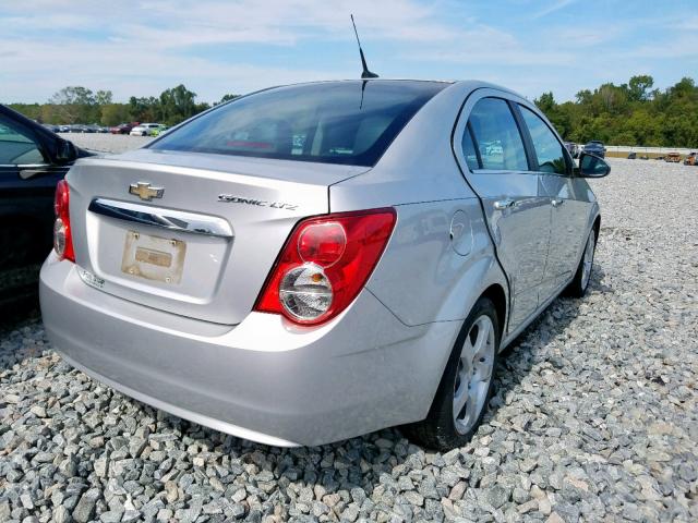 1G1JE5SH1C4135015 - 2012 CHEVROLET SONIC LTZ SILVER photo 4