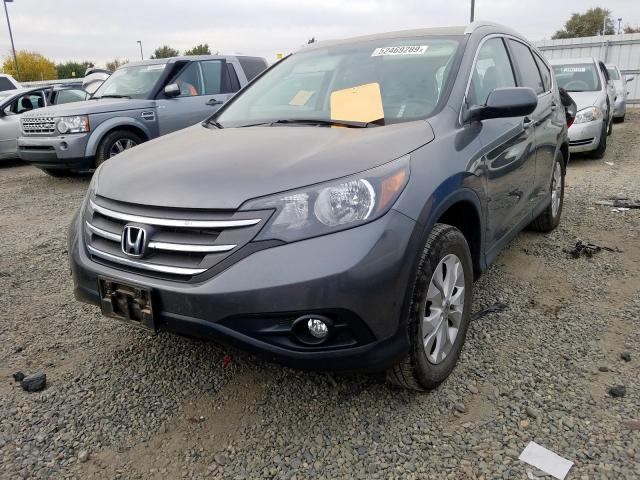 2HKRM4H79EH680057 - 2014 HONDA CR-V EXL GRAY photo 2