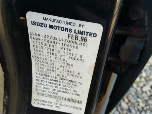 4S6CM58V3T4405848 - 1996 HONDA PASSPORT E 黑色 照片 10