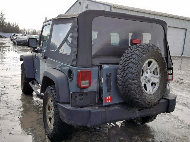 1C4AJWAG8EL317059 - 2014 JEEP WRANGLER S GRAY photo 3